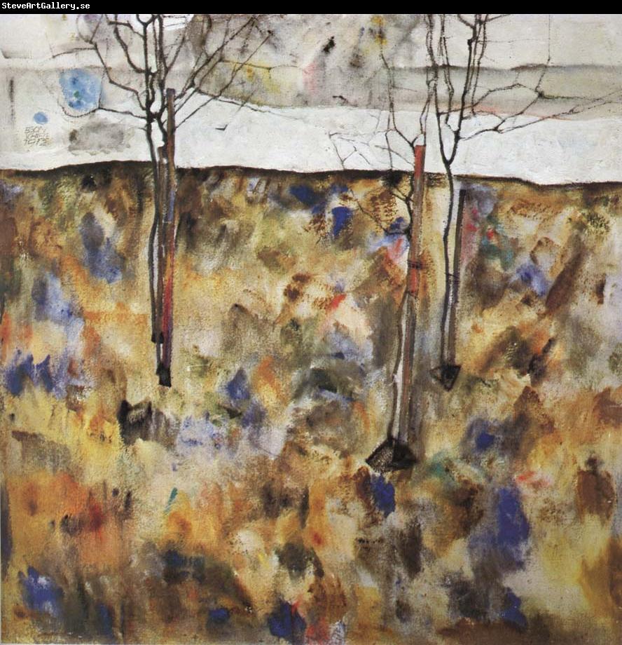 Egon Schiele Winter Trees